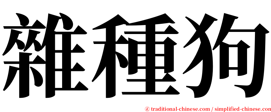 雜種狗 serif font