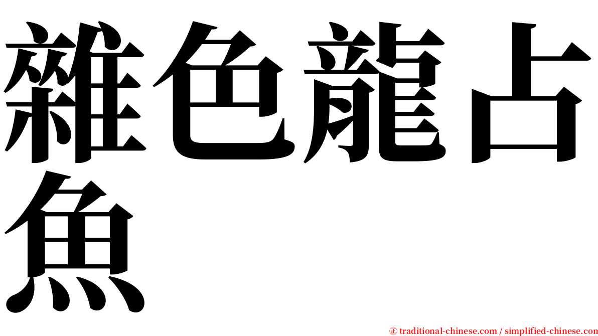 雜色龍占魚 serif font