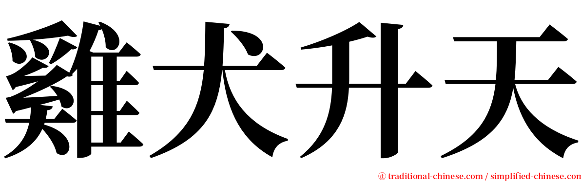 雞犬升天 serif font