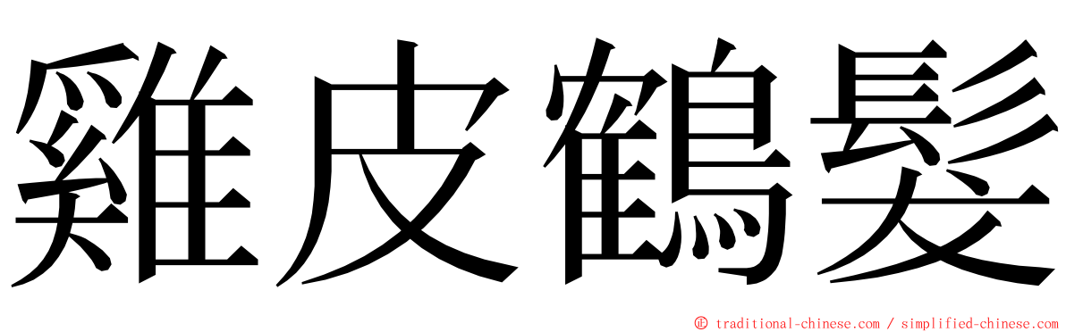 雞皮鶴髮 ming font