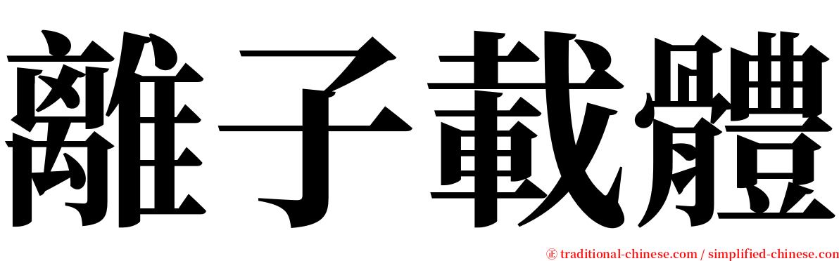 離子載體 serif font