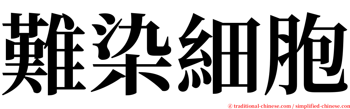 難染細胞 serif font