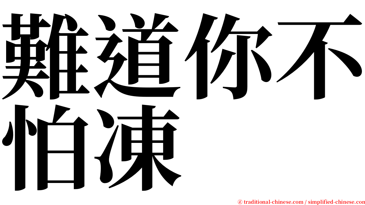 難道你不怕凍 serif font