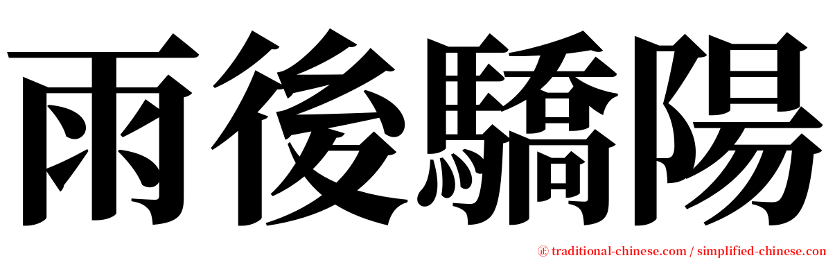 雨後驕陽 serif font