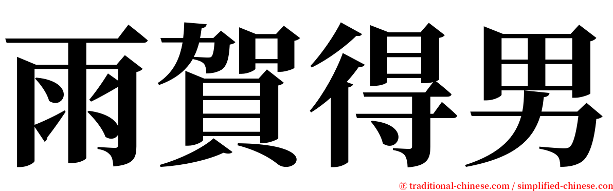 雨賀得男 serif font