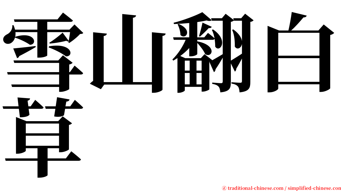 雪山翻白草 serif font