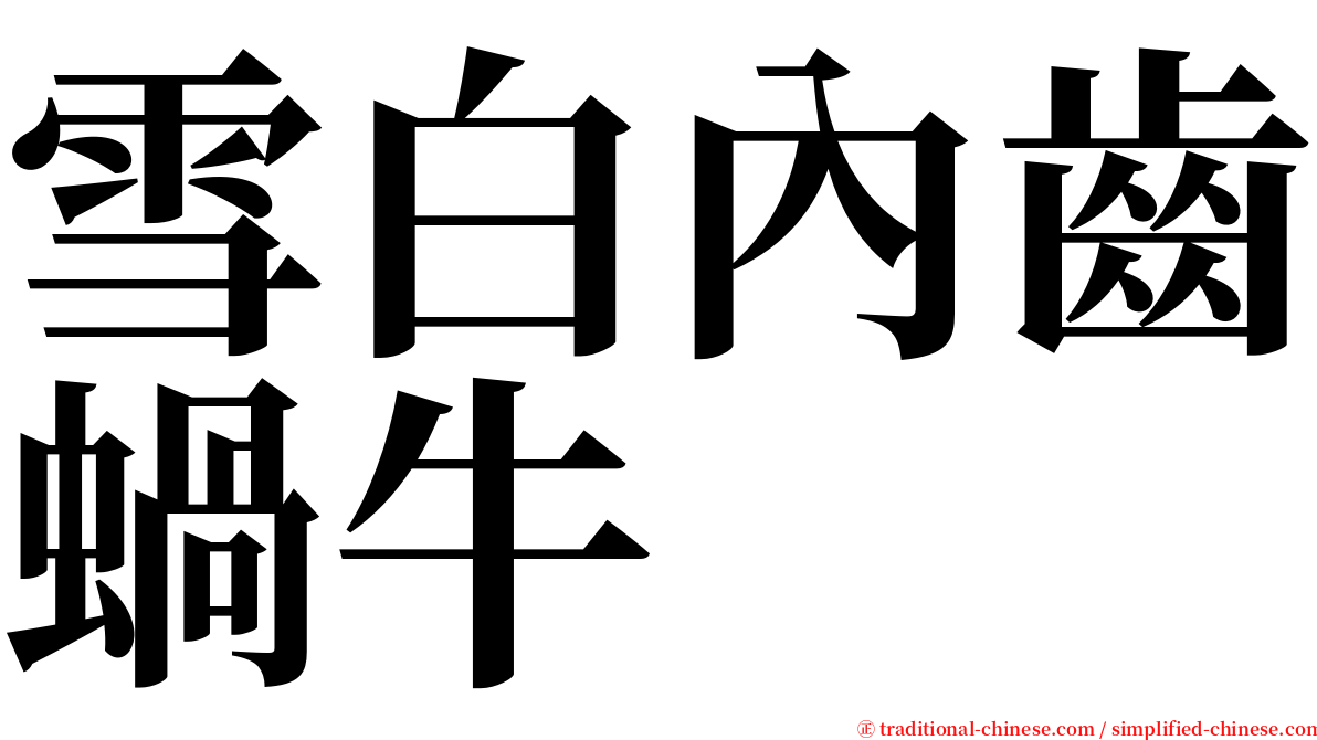 雪白內齒蝸牛 serif font