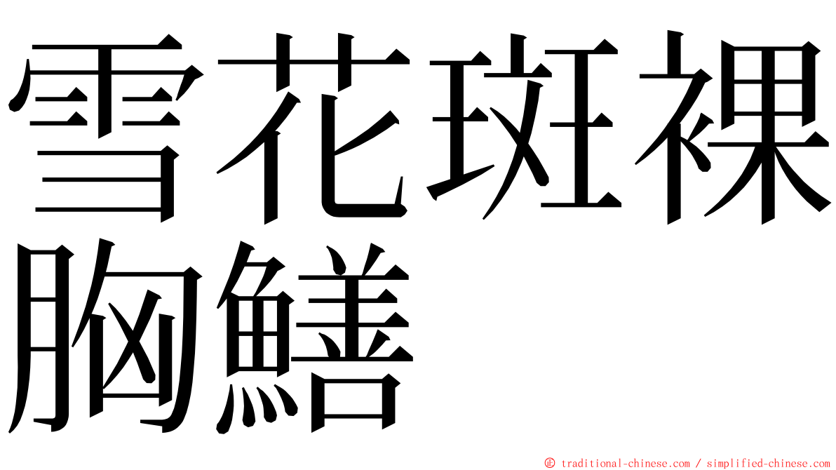 雪花斑裸胸鱔 ming font