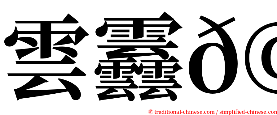 雲䨺𩇔 serif font