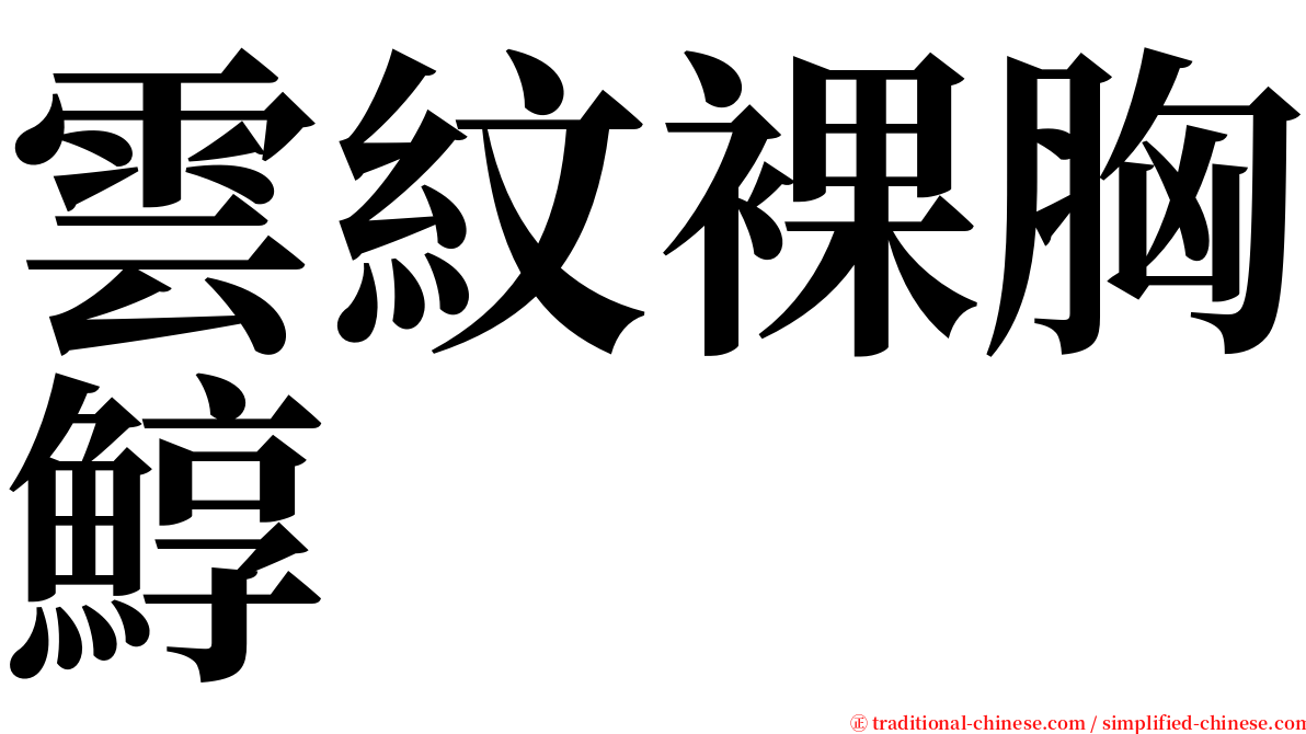 雲紋裸胸鯙 serif font