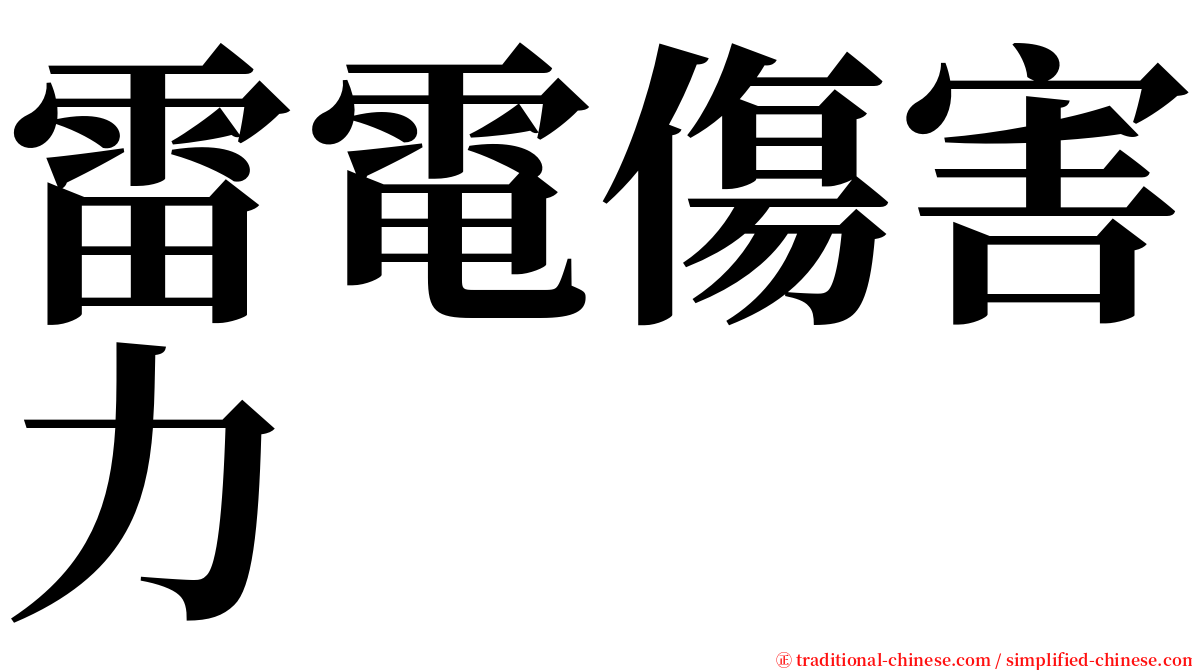 雷電傷害力 serif font