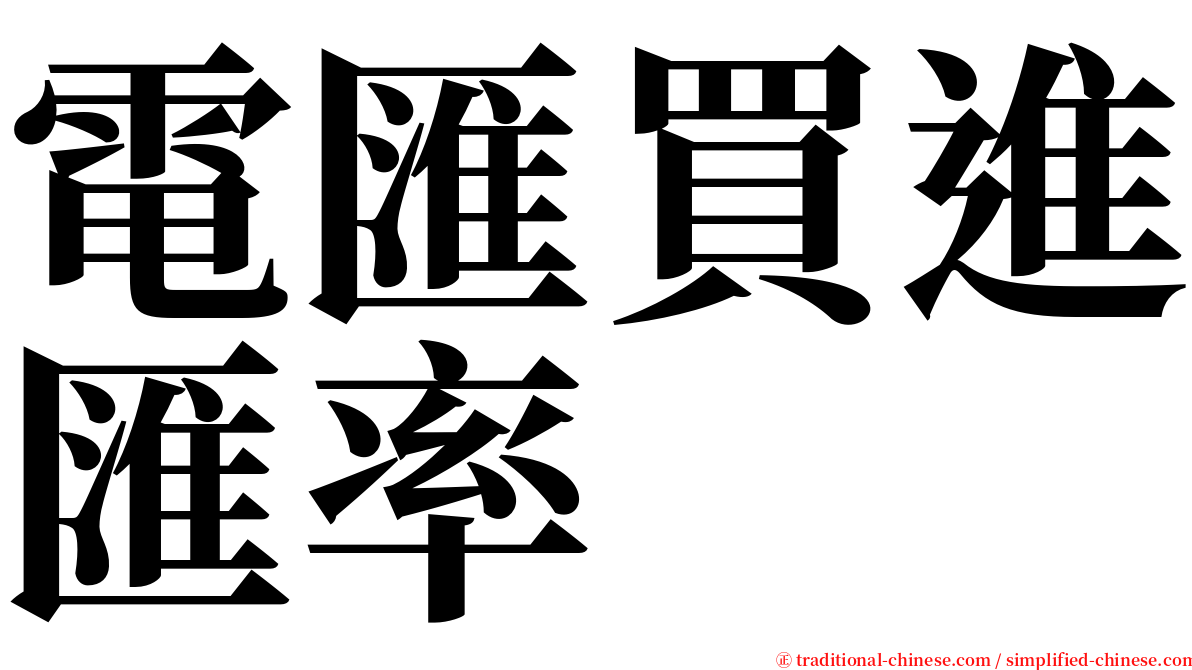 電匯買進匯率 serif font