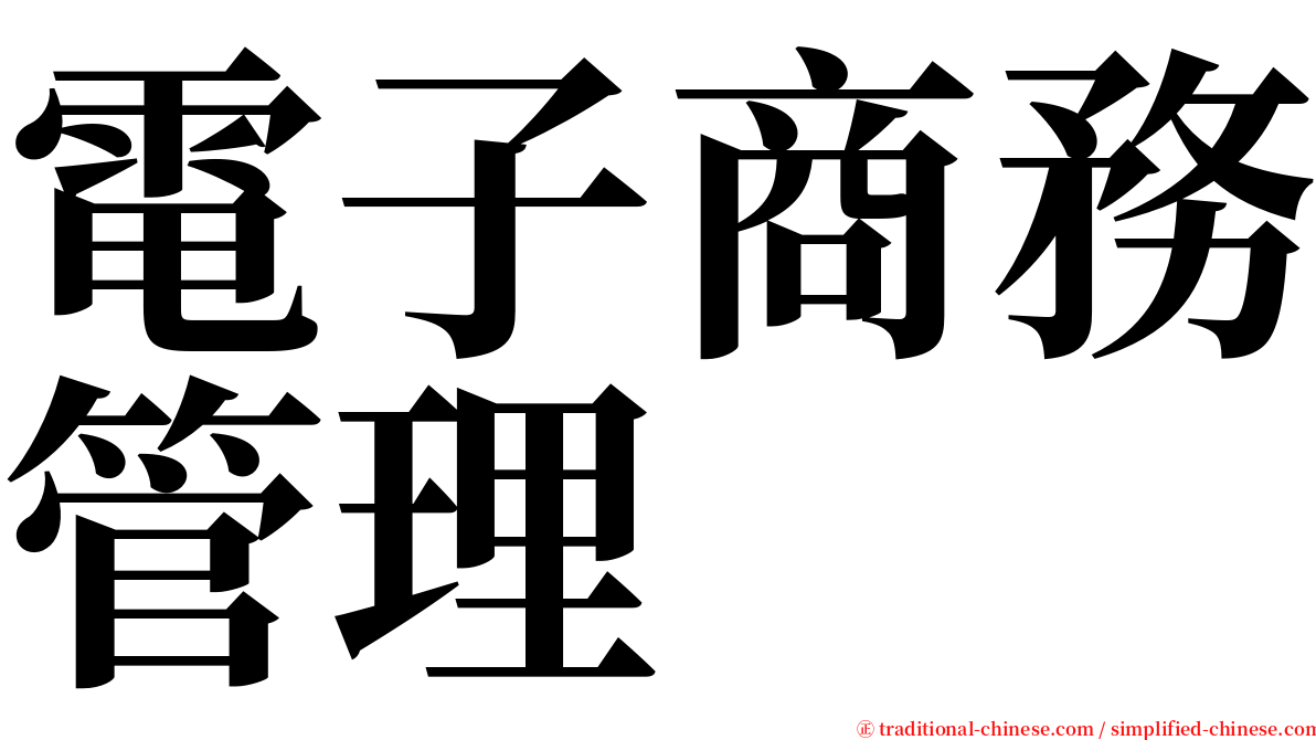 電子商務管理 serif font