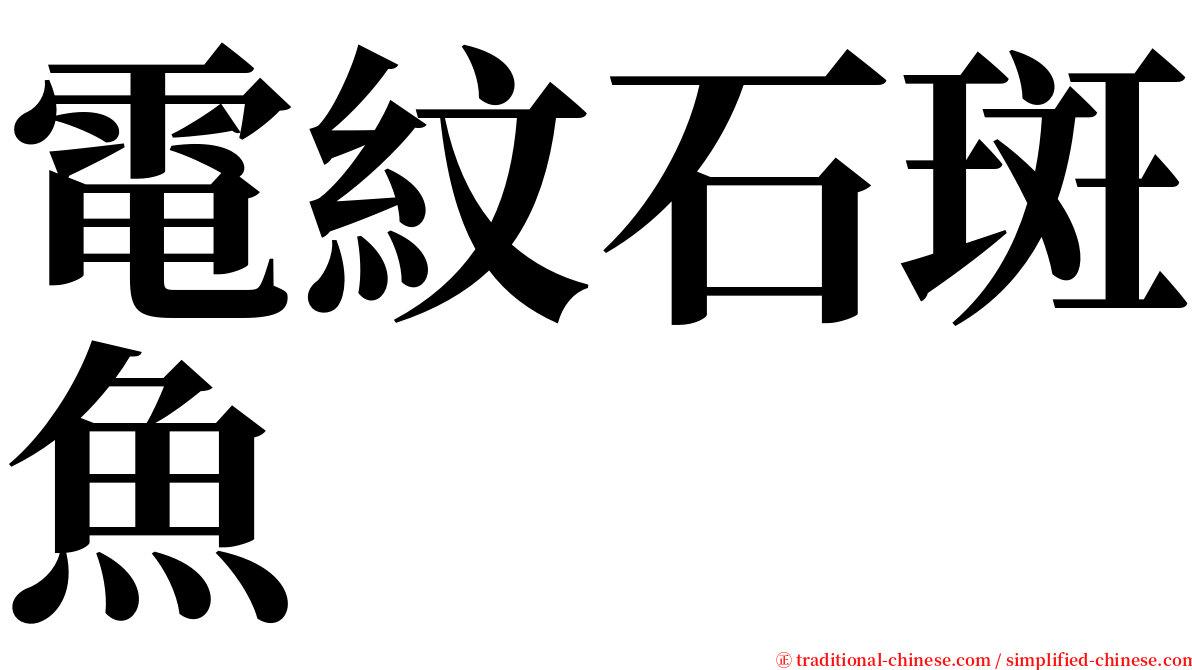 電紋石斑魚 serif font