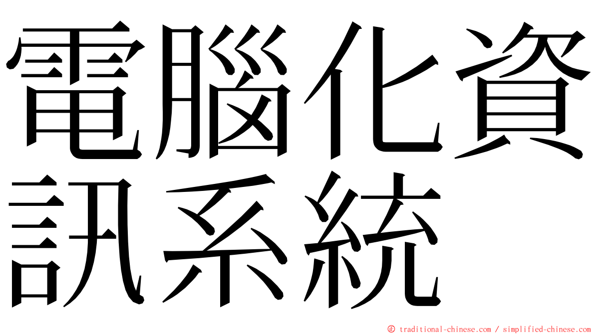 電腦化資訊系統 ming font