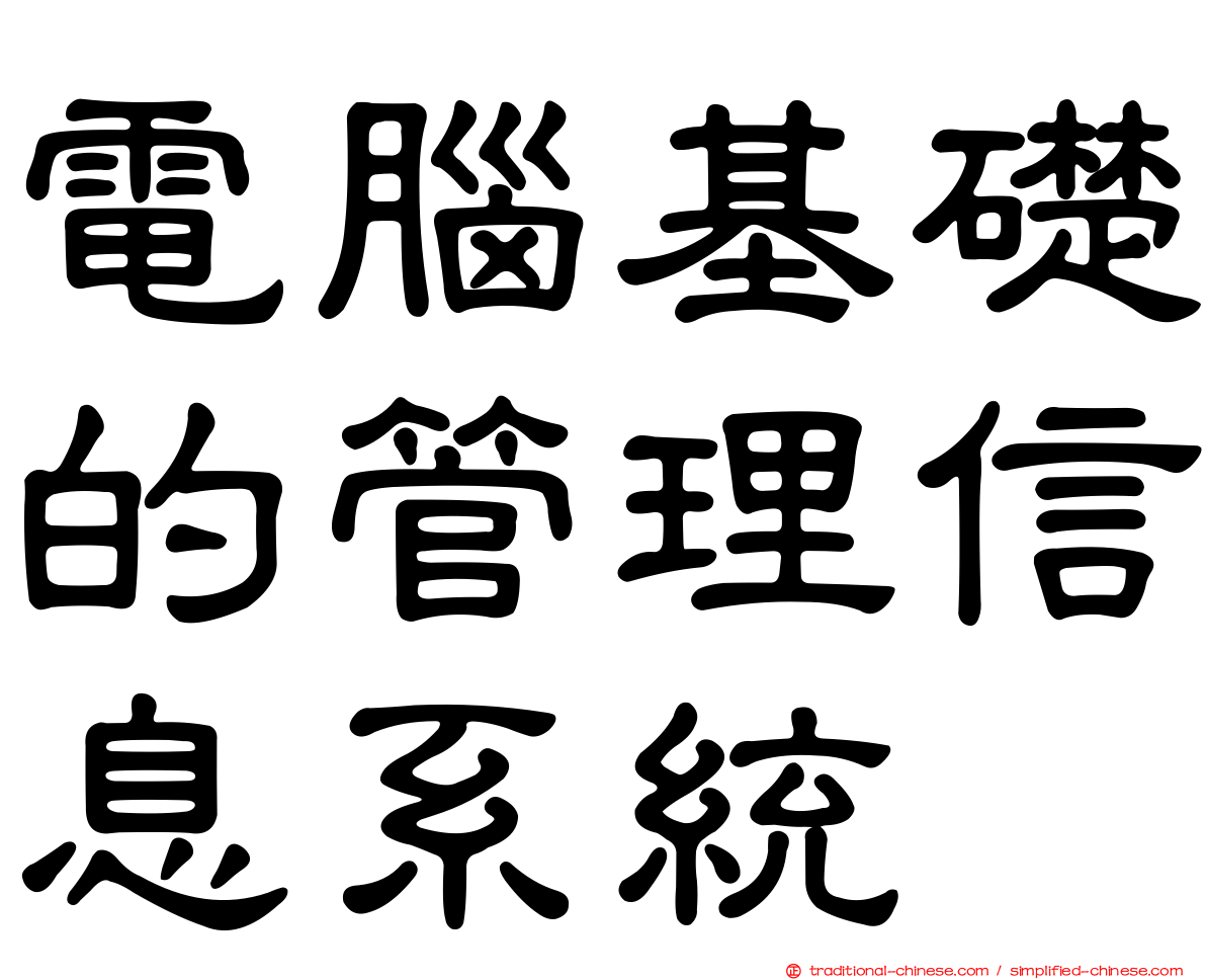 電腦基礎的管理信息系統