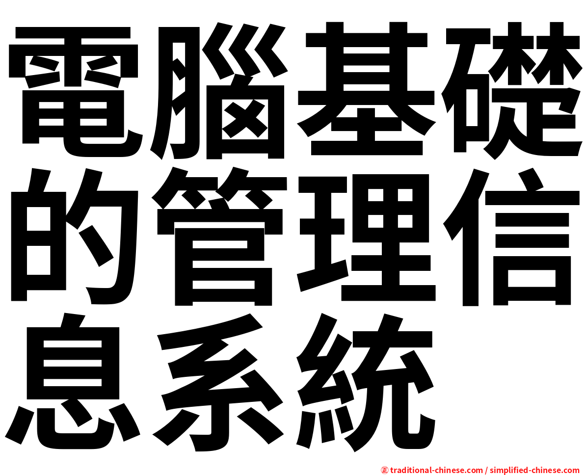 電腦基礎的管理信息系統