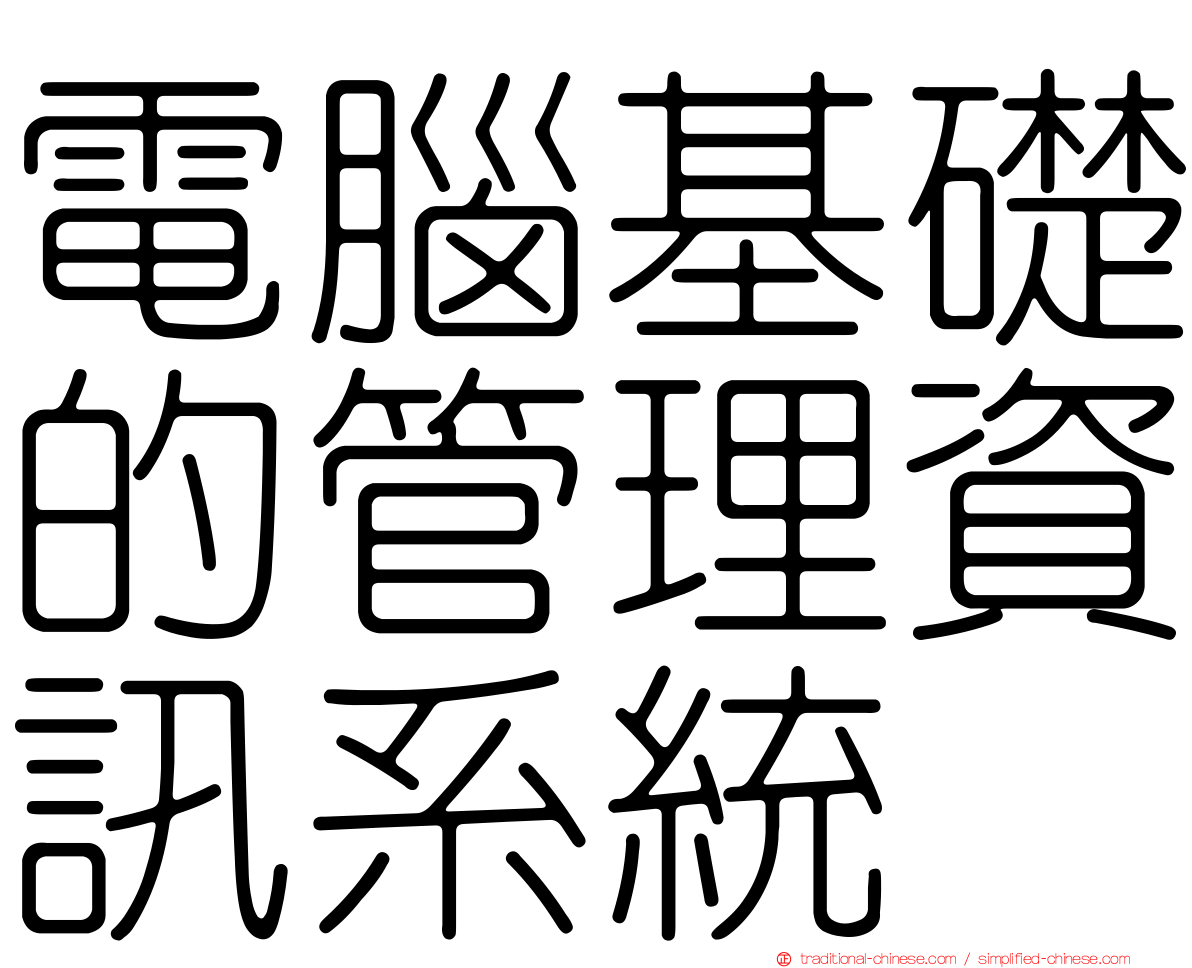 電腦基礎的管理資訊系統