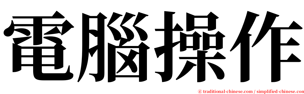 電腦操作 serif font