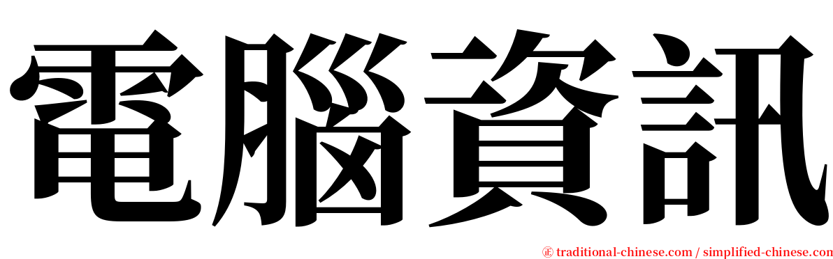 電腦資訊 serif font