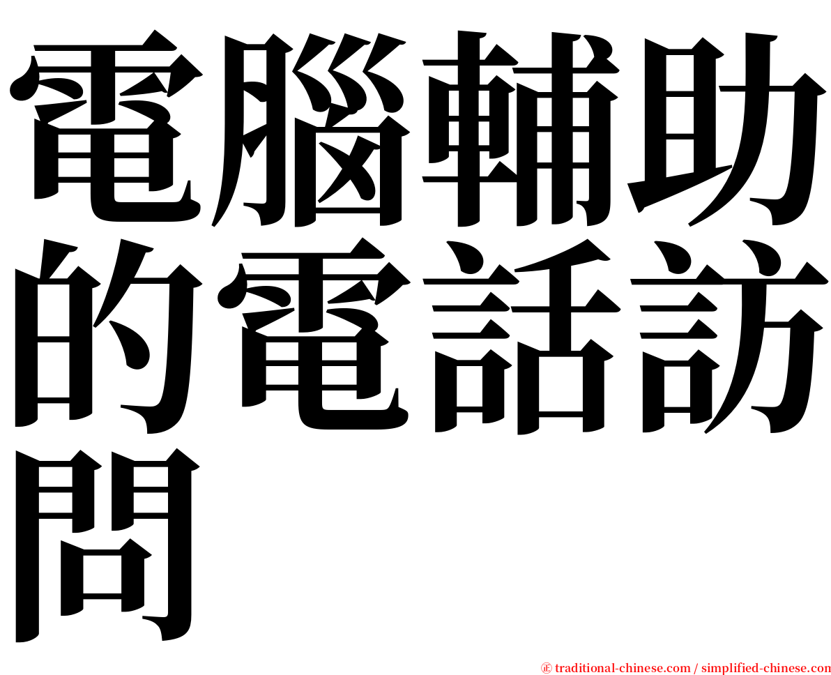 電腦輔助的電話訪問 serif font