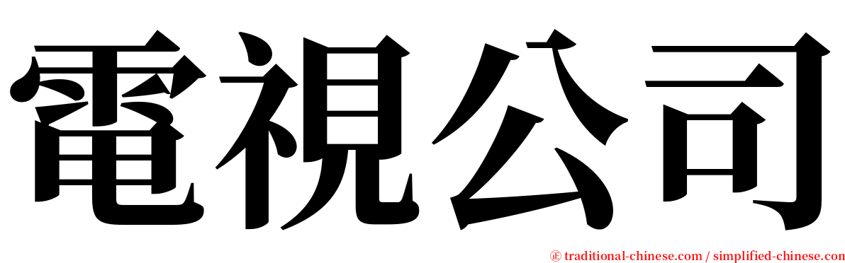 電視公司 serif font