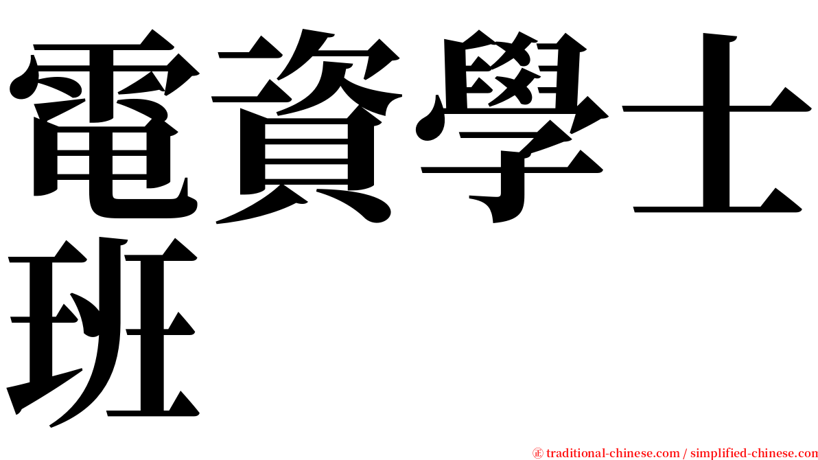 電資學士班 serif font