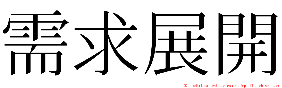 需求展開 ming font