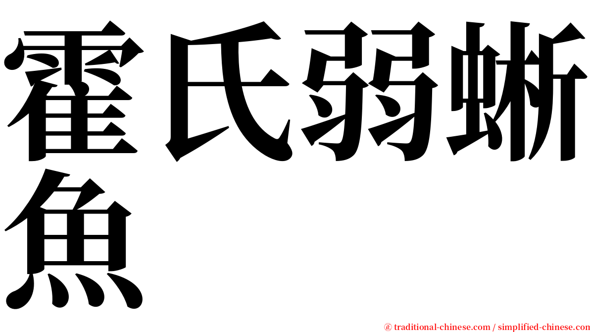 霍氏弱蜥魚 serif font