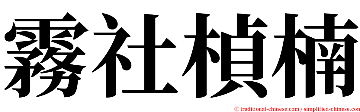 霧社楨楠 serif font