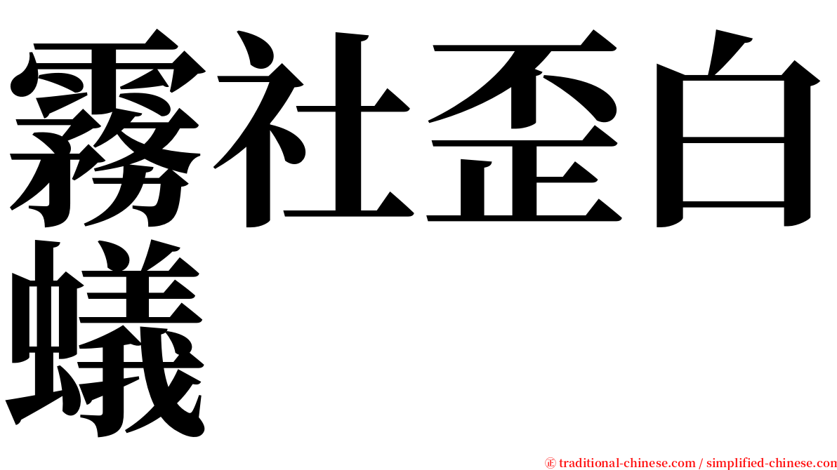 霧社歪白蟻 serif font