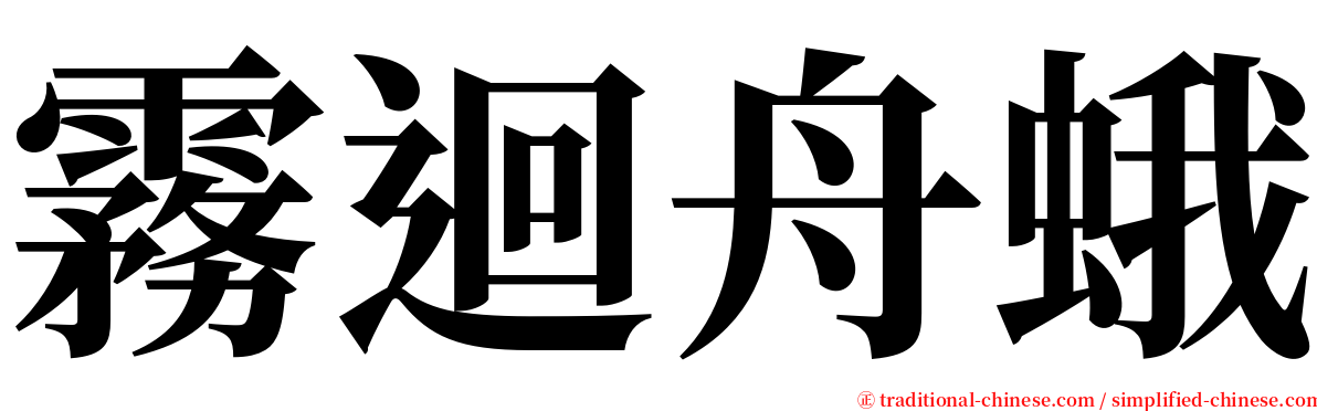 霧迴舟蛾 serif font