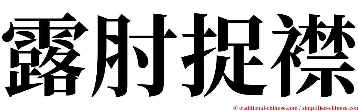 露肘捉襟 serif font