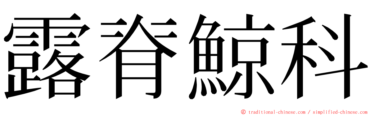 露脊鯨科 ming font