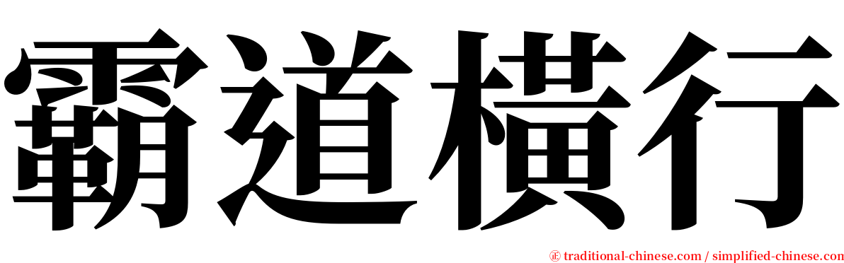 霸道橫行 serif font