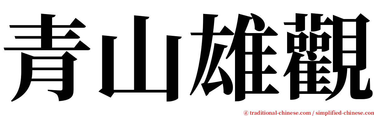 青山雄觀 serif font