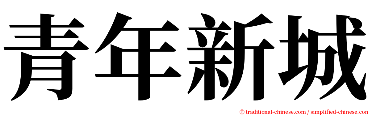 青年新城 serif font