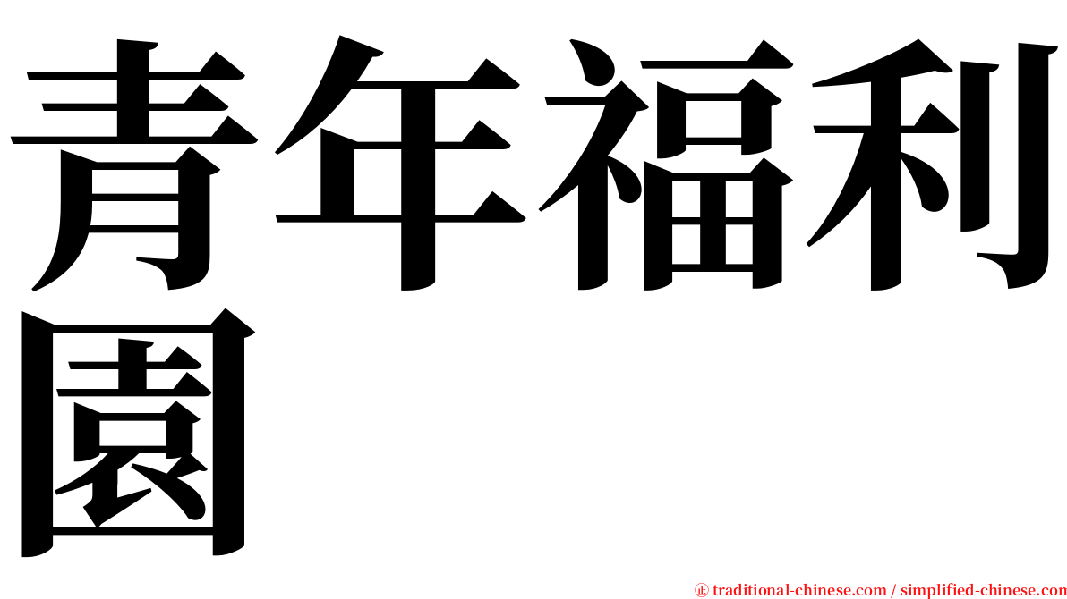 青年福利園 serif font