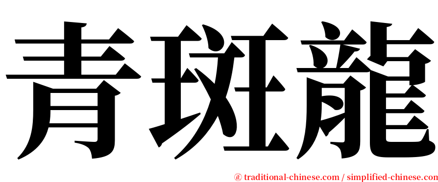 青斑龍 serif font