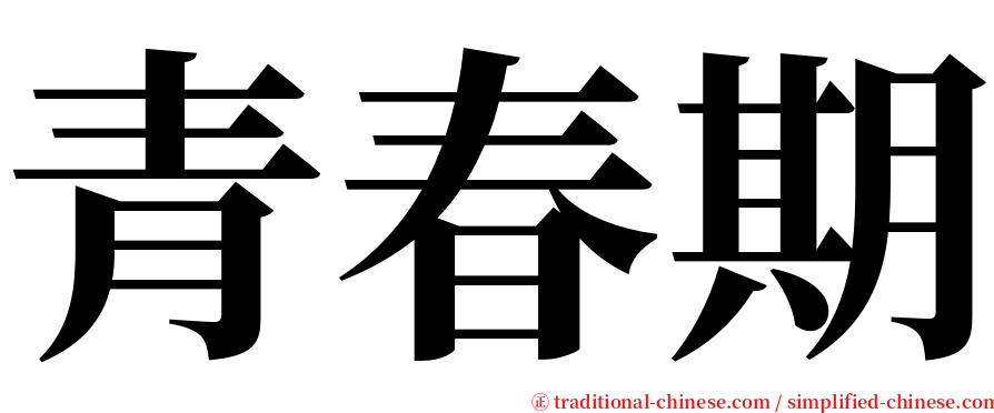 青春期 serif font