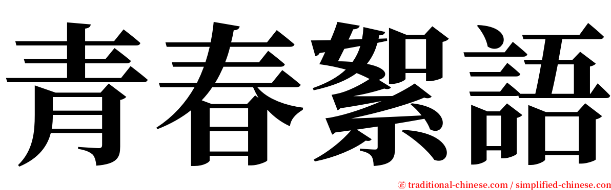 青春絮語 serif font