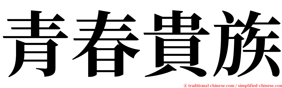 青春貴族 serif font