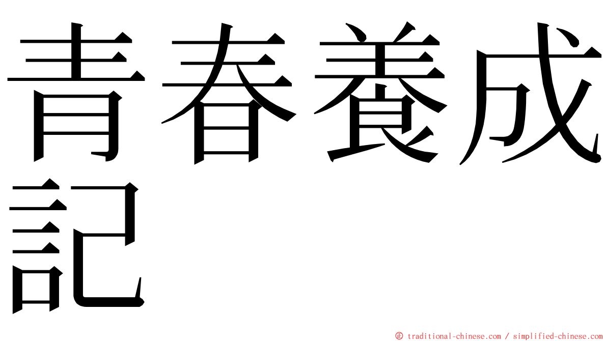 青春養成記 ming font