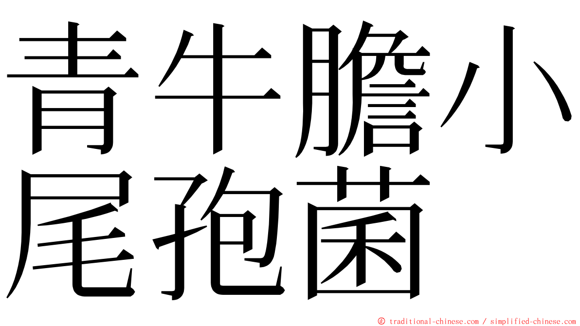 青牛膽小尾孢菌 ming font