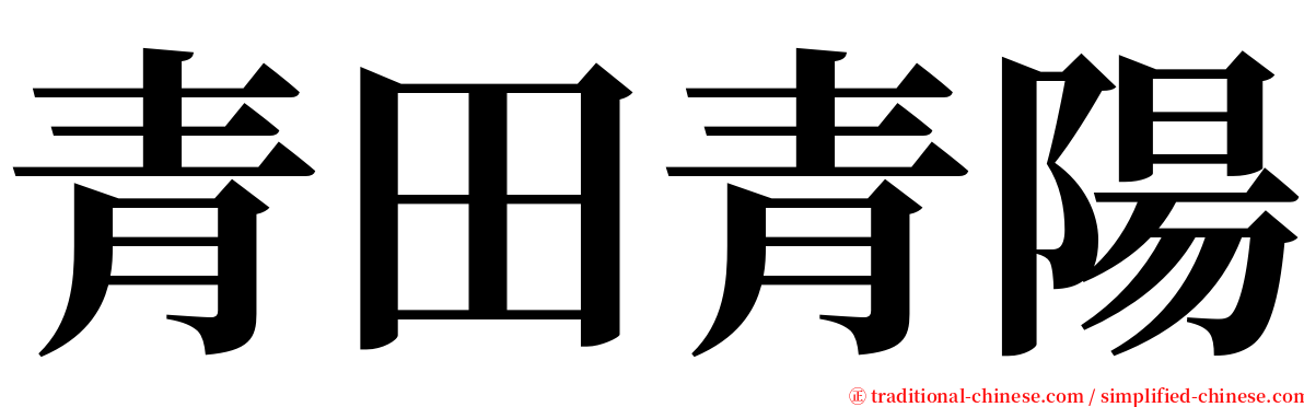 青田青陽 serif font