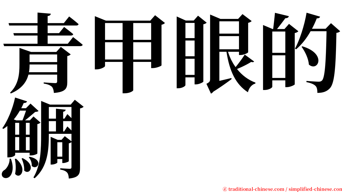 青甲眼的鯛 serif font