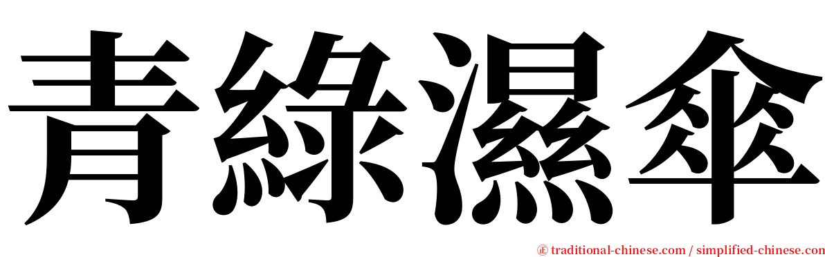 青綠濕傘 serif font