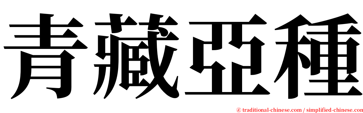 青藏亞種 serif font