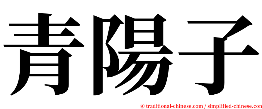 青陽子 serif font