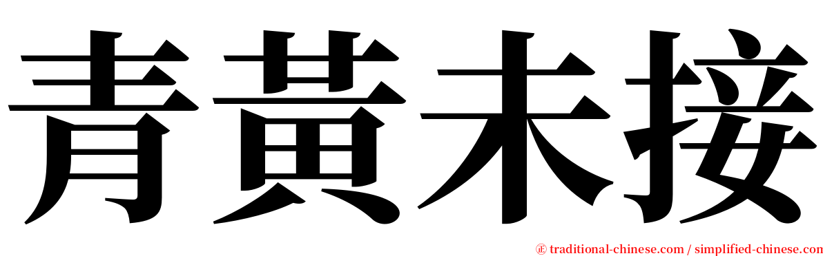 青黃未接 serif font